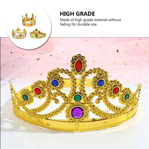 Birthday Girl Tiara / Crown - Gold Headband 2 Pieces at Lowest Price 3
