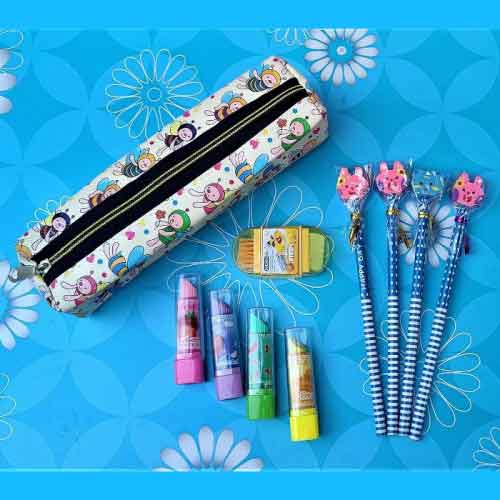 Lipstick Erasers & Pencils Gift Set - Pack of 4 & Sharpener Lowest Price 1