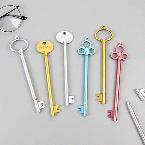 Keys Theme Gel Pen Set - 6 Pcs Blue Ink Lowest Price 2
