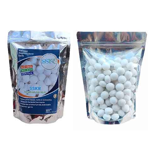 Pure Quality Naphthalene Balls for Moths & Odor Protection, Clothes and Wardrobes - 450 Gms 