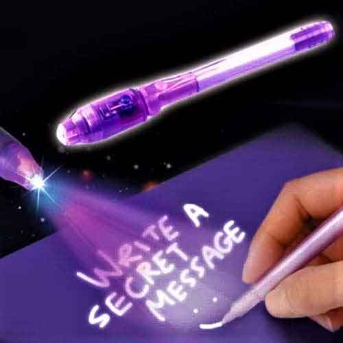 Invisible Ink Magic Pen With UV-Light for Pranks - 3 Piece