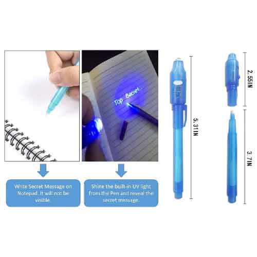 Invisible Ink Magic Pens with UV Light - Pack of 3 at Lowest Price 2