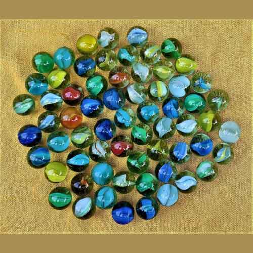 Kid's Colorful Playing Glass Marbles – 100 Pieces + 1 Shooter Marble, Classic Indoor, Outdoor Game
