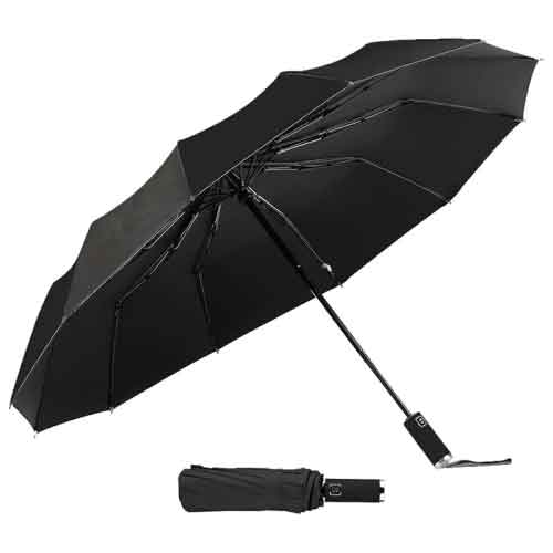 2-Fold 21 Inch Auto Open-Close Compact Umbrella for Men & Women good for Travel