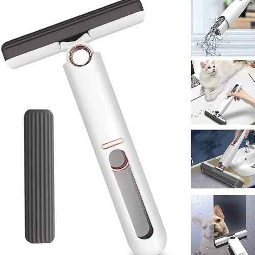 Mini Sponge Mop for Kitchen & Home - Self-Squeeze, Wet & Dry Use, Window Cleaning